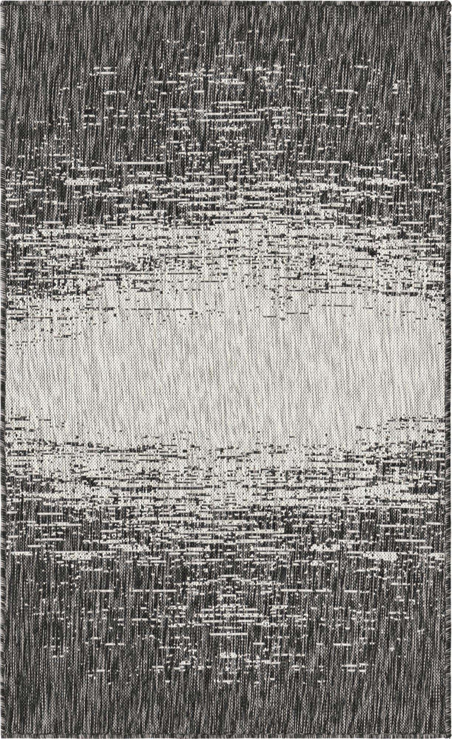 Charcoal Gray 3' 1 x 5' 3 Outdoor Modern Rectangle Area Rug Weather Resistant for Patio, Deck, Terrace, Balcony, Porch 100% Polypropylene Modern Outside Carpet for Sale at Rug Engine