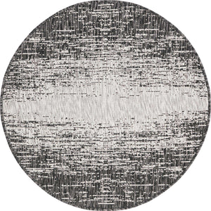 Charcoal Gray 3' 1 x 3' 1 Outdoor Modern Round Area Rug Weather Resistant for Patio, Deck, Terrace, Balcony, Porch 100% Polypropylene Modern Outside Carpet for Sale at Rug Engine