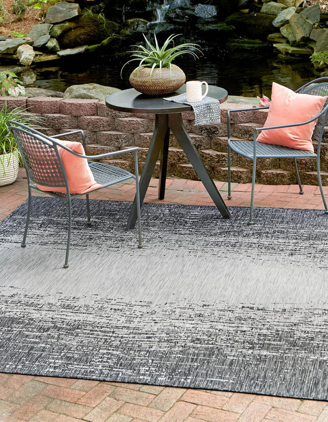 Charcoal Gray 10' 8 x 10' 8 Outdoor Modern Square Area Rug Weather Resistant for Patio, Deck, Terrace, Balcony, Porch 100% Polypropylene Modern Outside Carpet for Sale at Rug Engine