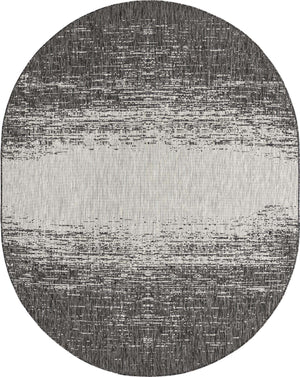 Charcoal Gray 7' 10 x 10' Outdoor Modern Oval Area Rug Weather Resistant for Patio, Deck, Terrace, Balcony, Porch 100% Polypropylene Modern Outside Carpet for Sale at Rug Engine