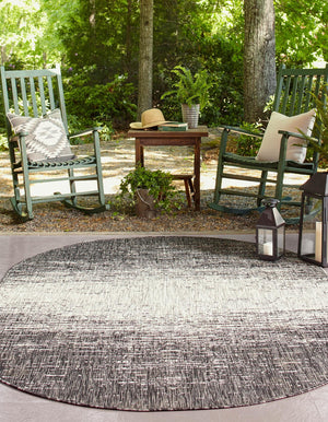 Charcoal Gray 5' 3 x 8' Outdoor Modern Oval Area Rug Weather Resistant for Patio, Deck, Terrace, Balcony, Porch 100% Polypropylene Modern Outside Carpet for Sale at Rug Engine
