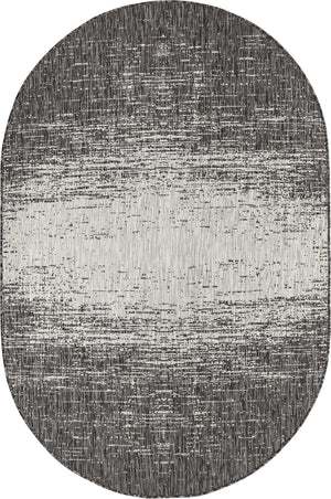 Charcoal Gray 5' 3 x 8' Outdoor Modern Oval Area Rug Weather Resistant for Patio, Deck, Terrace, Balcony, Porch 100% Polypropylene Modern Outside Carpet for Sale at Rug Engine