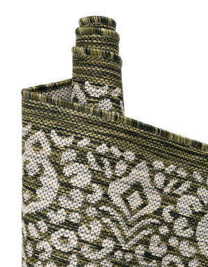 Green 10' 8 x 10' 8 Outdoor Border Square Area Rug Weather Resistant for Patio, Deck, Terrace, Balcony, Porch 100% Polypropylene Classic Bordered Carpet for Sale at Rug Engine