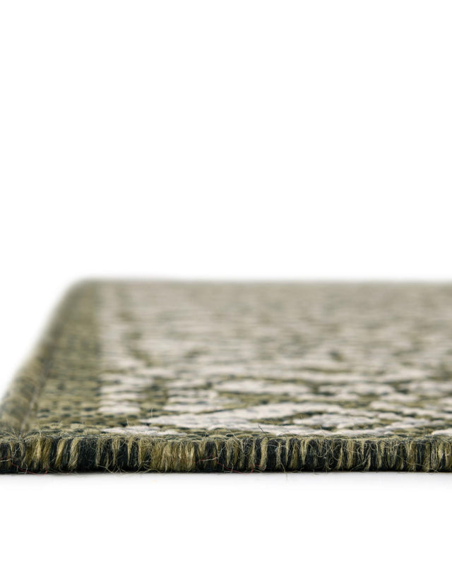 Green 5' 3 x 5' 3 Outdoor Border Octagon Area Rug Weather Resistant for Patio, Deck, Terrace, Balcony, Porch 100% Polypropylene Classic Bordered Carpet for Sale at Rug Engine