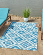Blue 2' x 3' Outdoor Southwestern Rectangle Area Rug Weather Resistant for Patio, Deck, Terrace, Balcony, Porch 100% Polypropylene Rustic Waterproof Carpet for Sale at Rug Engine