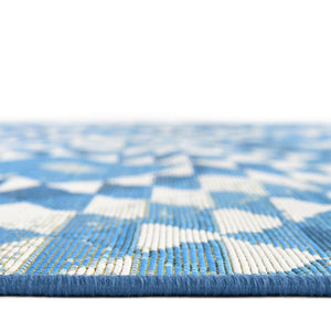 Blue 4' x 6' Outdoor Southwestern Rectangle Area Rug Weather Resistant for Patio, Deck, Terrace, Balcony, Porch 100% Polypropylene Rustic Waterproof Carpet for Sale at Rug Engine