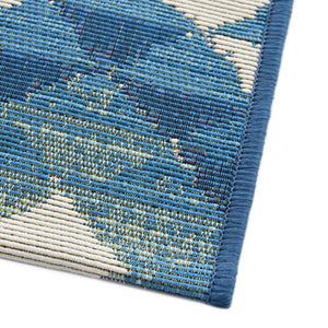 Blue 4' x 6' Outdoor Southwestern Rectangle Area Rug Weather Resistant for Patio, Deck, Terrace, Balcony, Porch 100% Polypropylene Rustic Waterproof Carpet for Sale at Rug Engine