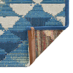 Blue 4' x 6' Outdoor Southwestern Rectangle Area Rug Weather Resistant for Patio, Deck, Terrace, Balcony, Porch 100% Polypropylene Rustic Waterproof Carpet for Sale at Rug Engine