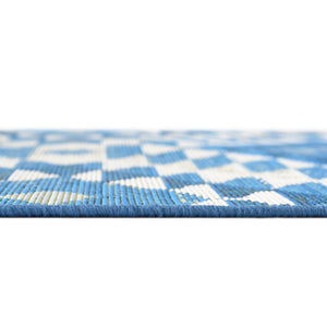 Blue 2' x 6' Outdoor Southwestern Runner Area Rug Weather Resistant for Patio, Deck, Terrace, Balcony, Porch 100% Polypropylene Rustic Waterproof Carpet for Sale at Rug Engine