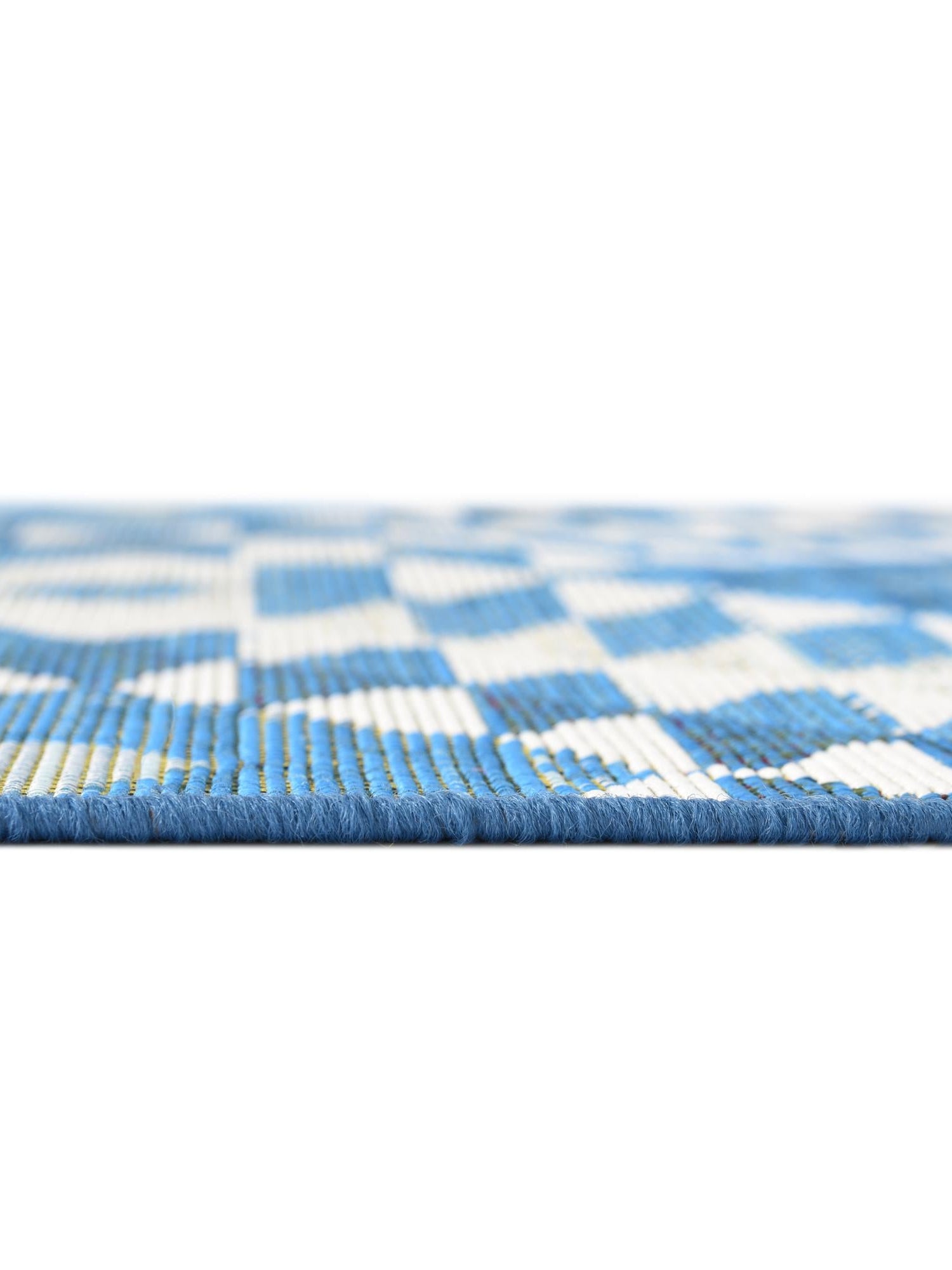 Blue 2' 7 x 5' 3 Outdoor Southwestern Runner Area Rug Weather Resistant for Patio, Deck, Terrace, Balcony, Porch 100% Polypropylene Rustic Waterproof Carpet for Sale at Rug Engine