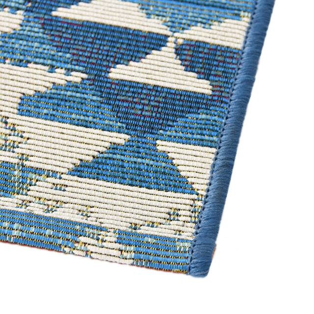 Blue 2' x 6' Outdoor Southwestern Runner Area Rug Weather Resistant for Patio, Deck, Terrace, Balcony, Porch 100% Polypropylene Rustic Waterproof Carpet for Sale at Rug Engine