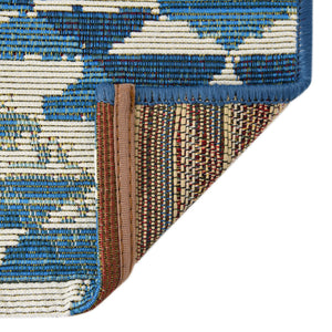 Blue 2' x 6' Outdoor Southwestern Runner Area Rug Weather Resistant for Patio, Deck, Terrace, Balcony, Porch 100% Polypropylene Rustic Waterproof Carpet for Sale at Rug Engine