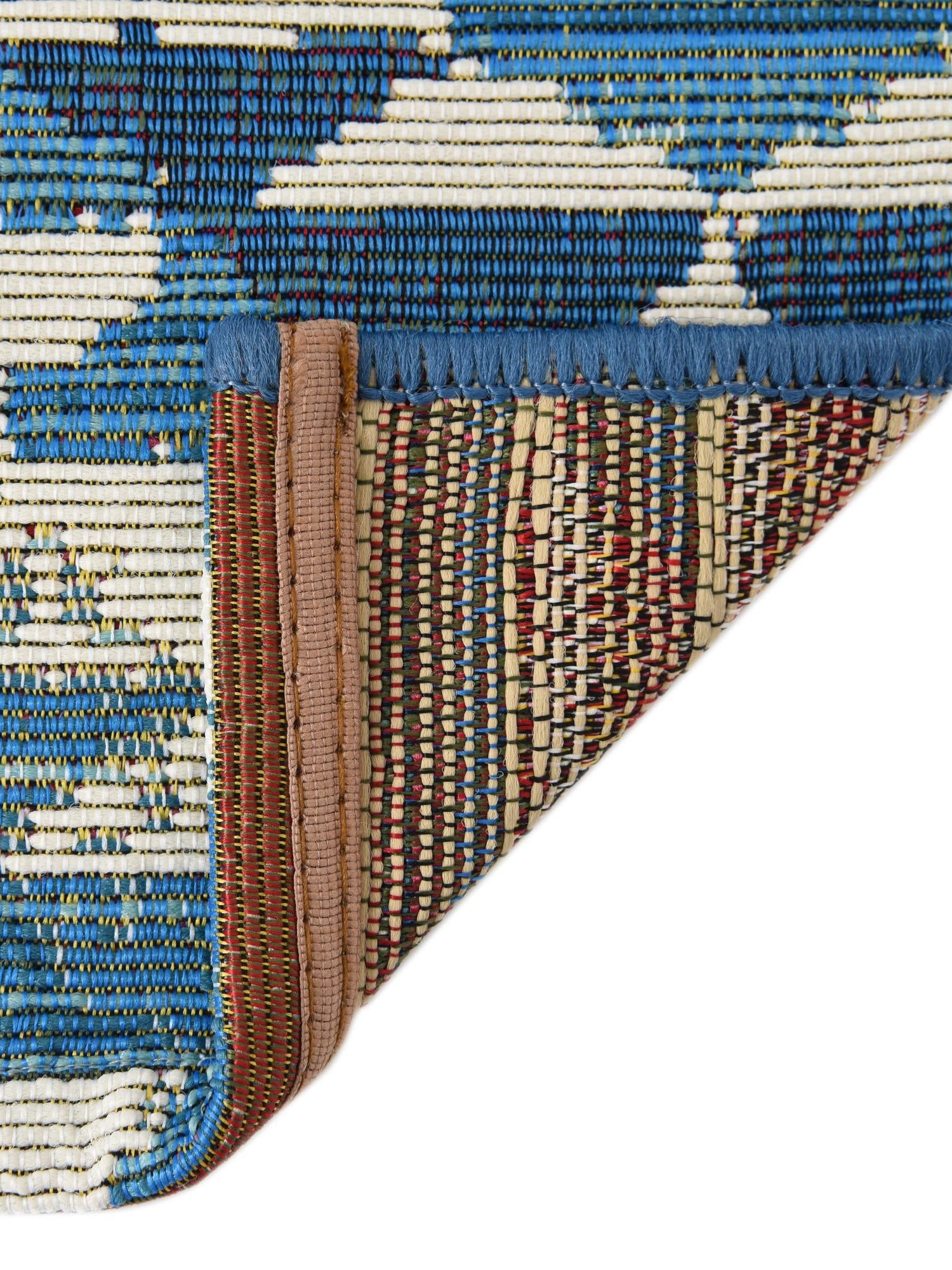 Blue 2' 7 x 5' 3 Outdoor Southwestern Runner Area Rug Weather Resistant for Patio, Deck, Terrace, Balcony, Porch 100% Polypropylene Rustic Waterproof Carpet for Sale at Rug Engine