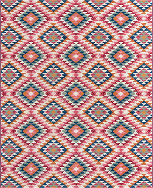 Multicolor 7' 10 x 10' Outdoor Southwestern Rectangle Area Rug Weather Resistant for Patio, Deck, Terrace, Balcony, Porch 100% Polypropylene Rustic Waterproof Carpet for Sale at Rug Engine