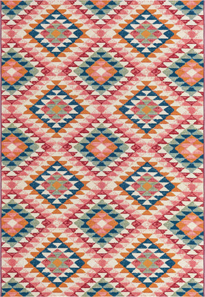 Multicolor 5' 3 x 8' Outdoor Southwestern Rectangle Area Rug Weather Resistant for Patio, Deck, Terrace, Balcony, Porch 100% Polypropylene Rustic Waterproof Carpet for Sale at Rug Engine