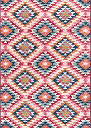 Multicolor 4' x 6' Outdoor Southwestern Rectangle Area Rug Weather Resistant for Patio, Deck, Terrace, Balcony, Porch 100% Polypropylene Rustic Waterproof Carpet for Sale at Rug Engine