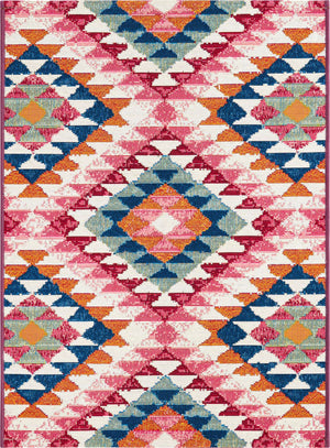 Multicolor 2' x 3' Outdoor Southwestern Rectangle Area Rug Weather Resistant for Patio, Deck, Terrace, Balcony, Porch 100% Polypropylene Rustic Waterproof Carpet for Sale at Rug Engine