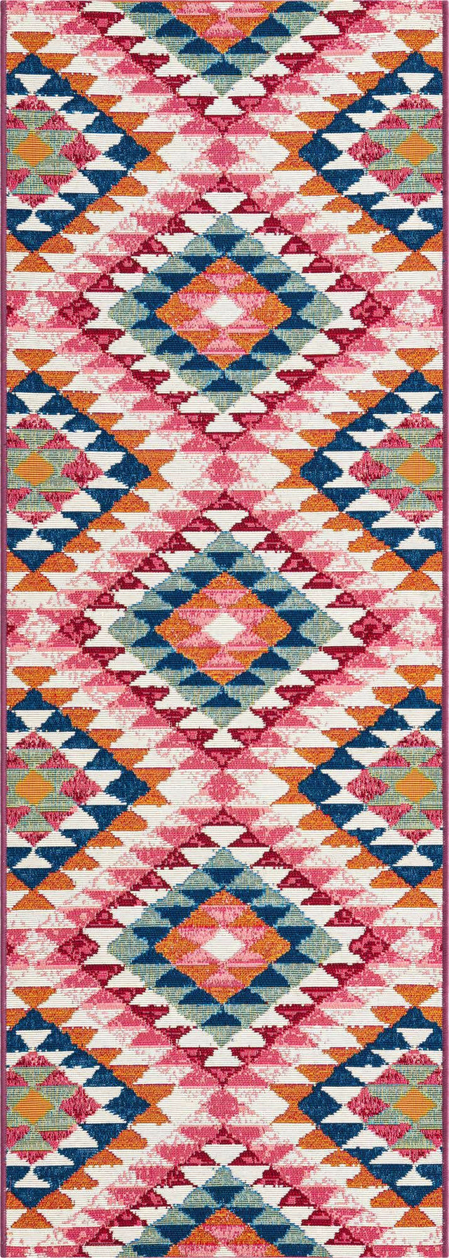 Multicolor 2' x 6' Outdoor Southwestern Runner Area Rug Weather Resistant for Patio, Deck, Terrace, Balcony, Porch 100% Polypropylene Rustic Waterproof Carpet for Sale at Rug Engine