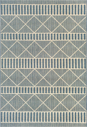 Blue 5' 3 x 8' Outdoor Trellis Rectangle Area Rug Weather Resistant for Patio, Deck, Terrace, Balcony, Porch Geometric Design Water Safe Outside Carpet for Sale at Rug Engine