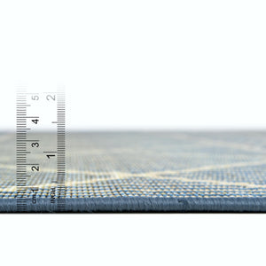 Blue 6' x 6' Outdoor Trellis Square Area Rug Weather Resistant for Patio, Deck, Terrace, Balcony, Porch Geometric Design Water Safe Outside Carpet for Sale at Rug Engine