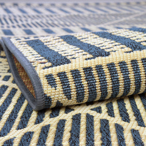 Blue 6' x 6' Outdoor Trellis Square Area Rug Weather Resistant for Patio, Deck, Terrace, Balcony, Porch Geometric Design Water Safe Outside Carpet for Sale at Rug Engine