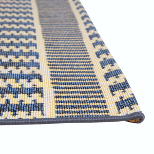 Blue 6' x 6' Outdoor Trellis Square Area Rug Weather Resistant for Patio, Deck, Terrace, Balcony, Porch Geometric Design Water Safe Outside Carpet for Sale at Rug Engine