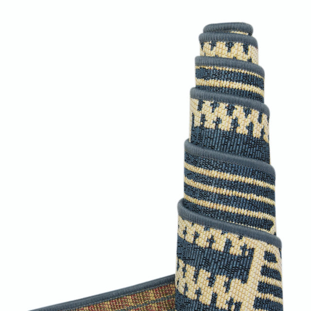 Blue 6' x 6' Outdoor Trellis Square Area Rug Weather Resistant for Patio, Deck, Terrace, Balcony, Porch Geometric Design Water Safe Outside Carpet for Sale at Rug Engine