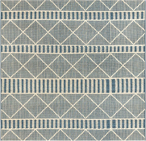 Blue 6' x 6' Outdoor Trellis Square Area Rug Weather Resistant for Patio, Deck, Terrace, Balcony, Porch Geometric Design Water Safe Outside Carpet for Sale at Rug Engine