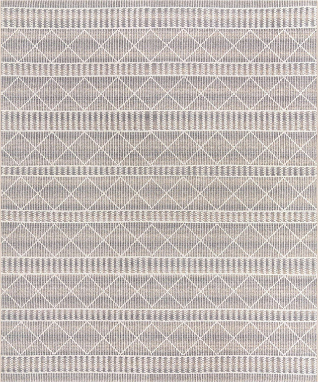 Gray 10' x 12' Outdoor Trellis Rectangle Area Rug Weather Resistant for Patio, Deck, Terrace, Balcony, Porch Geometric Design Water Safe Outside Carpet for Sale at Rug Engine