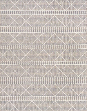 Gray 7' 10 x 10' Outdoor Trellis Rectangle Area Rug Weather Resistant for Patio, Deck, Terrace, Balcony, Porch Geometric Design Water Safe Outside Carpet for Sale at Rug Engine