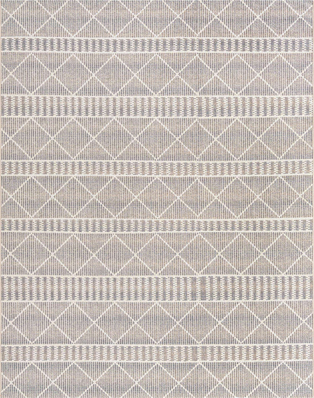 Gray 7' 10 x 10' Outdoor Trellis Rectangle Area Rug Weather Resistant for Patio, Deck, Terrace, Balcony, Porch Geometric Design Water Safe Outside Carpet for Sale at Rug Engine