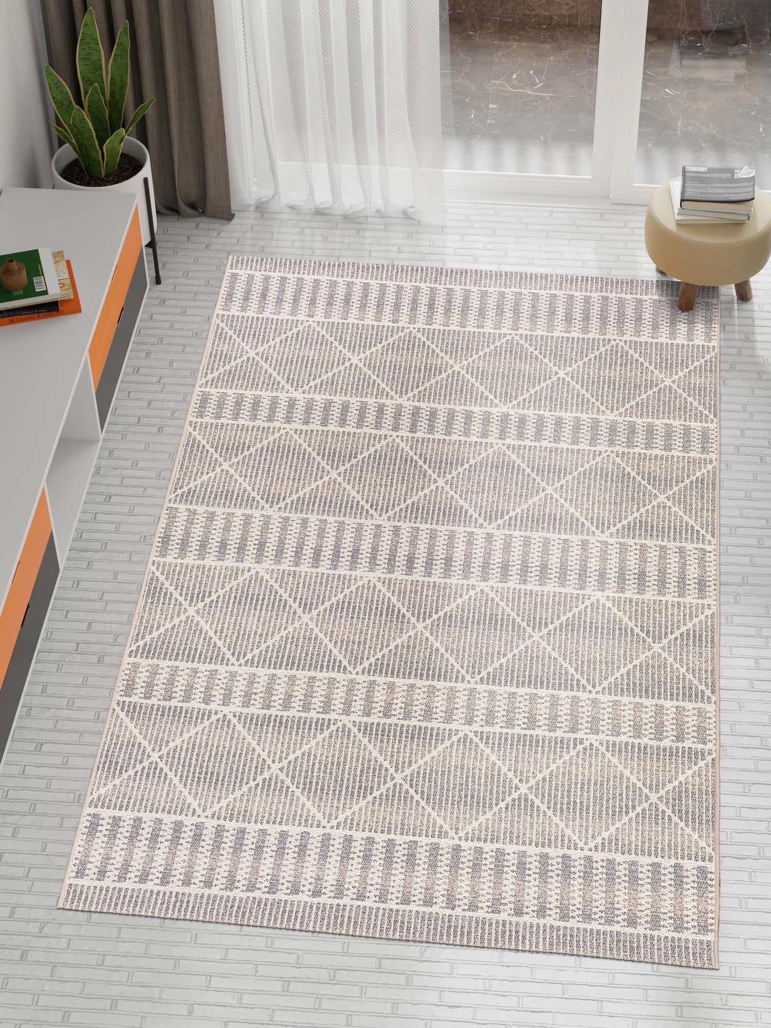Gray 10' x 12' Outdoor Trellis Rectangle Area Rug Weather Resistant for Patio, Deck, Terrace, Balcony, Porch Geometric Design Water Safe Outside Carpet for Sale at Rug Engine