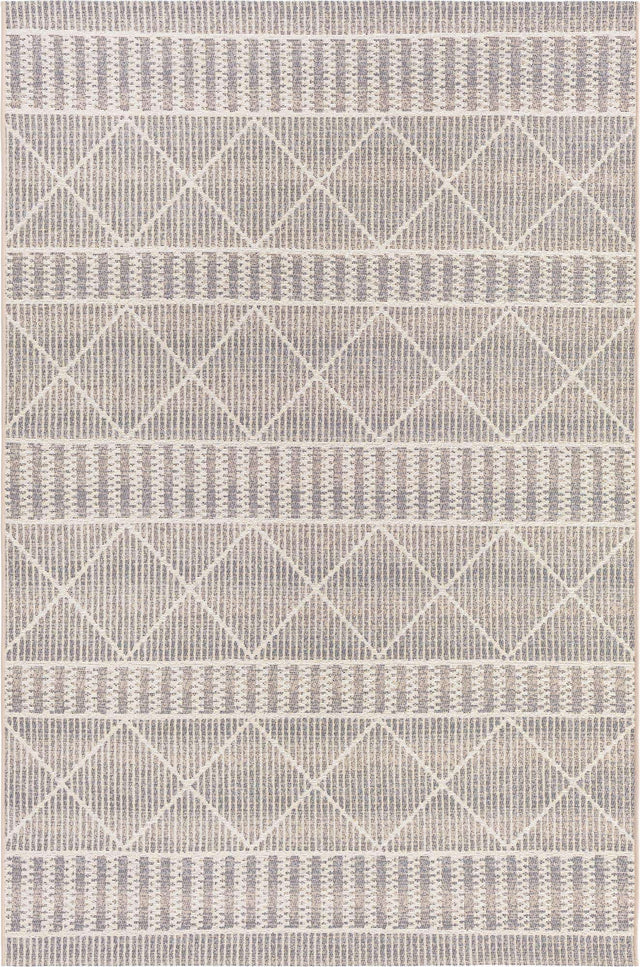 Gray 5' 3 x 8' Outdoor Trellis Rectangle Area Rug Weather Resistant for Patio, Deck, Terrace, Balcony, Porch Geometric Design Water Safe Outside Carpet for Sale at Rug Engine