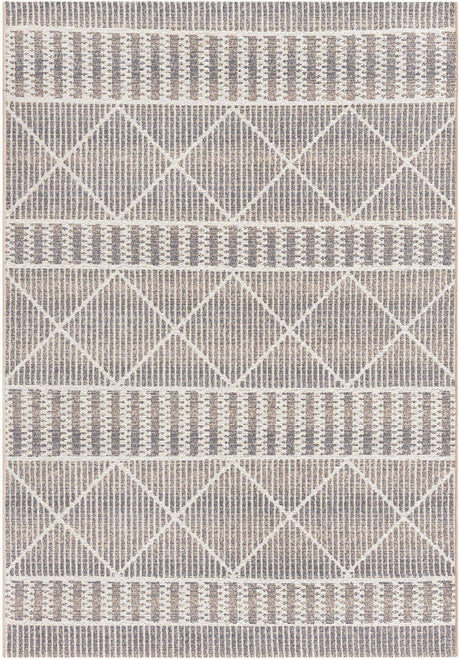 Gray 4' x 6' Outdoor Trellis Rectangle Rug