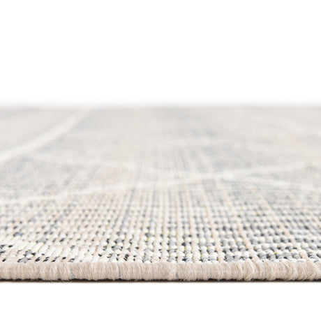 Gray 6' x 6' Outdoor Trellis Square Area Rug Weather Resistant for Patio, Deck, Terrace, Balcony, Porch Geometric Design Water Safe Outside Carpet for Sale at Rug Engine