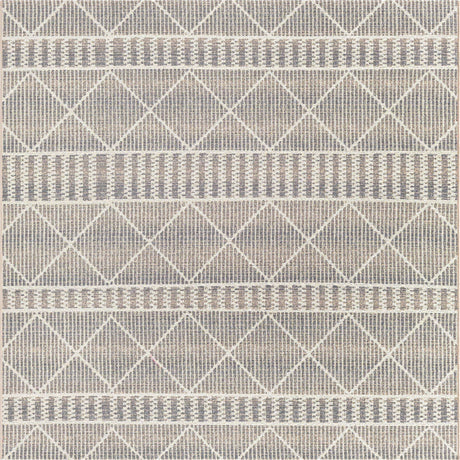 Gray 6' x 6' Outdoor Trellis Square Rug