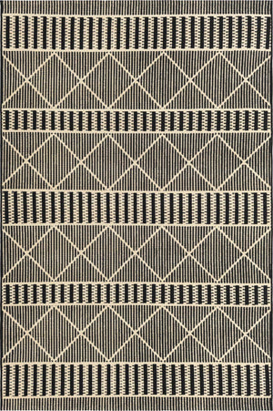 Black 5' 3 x 8' Outdoor Trellis Rectangle Area Rug Weather Resistant for Patio, Deck, Terrace, Balcony, Porch Geometric Design Water Safe Outside Carpet for Sale at Rug Engine