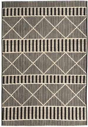 Black 4' x 6' Outdoor Trellis Rectangle Area Rug Weather Resistant for Patio, Deck, Terrace, Balcony, Porch Geometric Design Water Safe Outside Carpet for Sale at Rug Engine
