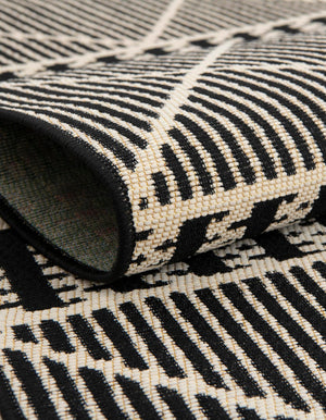 Black 7' 10 x 7' 10 Outdoor Trellis Square Area Rug Weather Resistant for Patio, Deck, Terrace, Balcony, Porch Geometric Design Water Safe Outside Carpet for Sale at Rug Engine