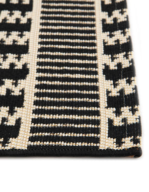 Black 6' x 6' Outdoor Trellis Square Area Rug Weather Resistant for Patio, Deck, Terrace, Balcony, Porch Geometric Design Water Safe Outside Carpet for Sale at Rug Engine