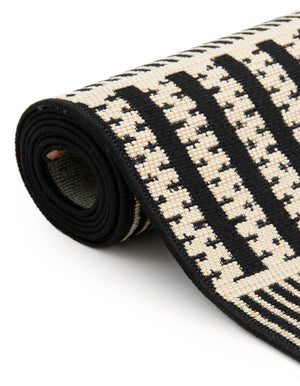 Black 7' 10 x 7' 10 Outdoor Trellis Square Area Rug Weather Resistant for Patio, Deck, Terrace, Balcony, Porch Geometric Design Water Safe Outside Carpet for Sale at Rug Engine
