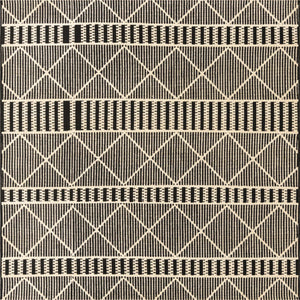 Black 6' x 6' Outdoor Trellis Square Area Rug Weather Resistant for Patio, Deck, Terrace, Balcony, Porch Geometric Design Water Safe Outside Carpet for Sale at Rug Engine
