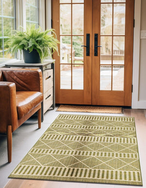 Green 10' x 12' Outdoor Trellis Rectangle Area Rug Weather Resistant for Patio, Deck, Terrace, Balcony, Porch Geometric Design Water Safe Outside Carpet for Sale at Rug Engine