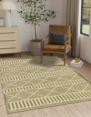 Green 7' 10 x 10' Outdoor Trellis Rectangle Area Rug Weather Resistant for Patio, Deck, Terrace, Balcony, Porch Geometric Design Water Safe Outside Carpet for Sale at Rug Engine