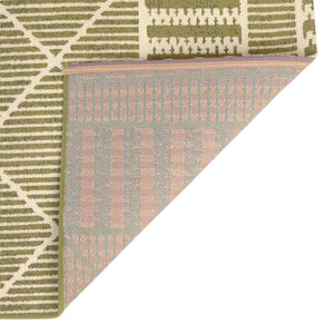 Green 6' x 6' Outdoor Trellis Square Area Rug Weather Resistant for Patio, Deck, Terrace, Balcony, Porch Geometric Design Water Safe Outside Carpet for Sale at Rug Engine