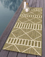 Green 2' 7 x 5' 3 Outdoor Trellis Runner Area Rug Weather Resistant for Patio, Deck, Terrace, Balcony, Porch Geometric Design Water Safe Outside Carpet for Sale at Rug Engine