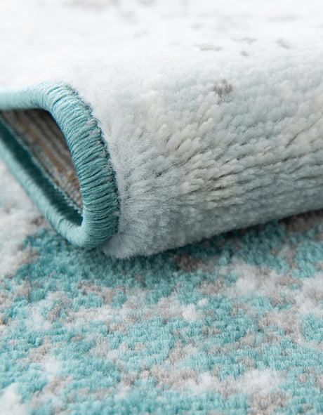 Turquoise 7' 10 x 10' Sofia Oval Area Rug Durable Easy Clean Stain Resistant Unique Carpet for Affordable Interior Home Design for Sale at Rug Engine