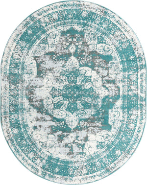 Turquoise 8' x 10' Sofia Oval Rug