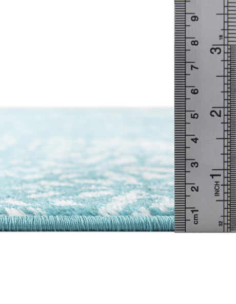 Turquoise 7' 10 x 10' Sofia Oval Area Rug Durable Easy Clean Stain Resistant Unique Carpet for Affordable Interior Home Design for Sale at Rug Engine