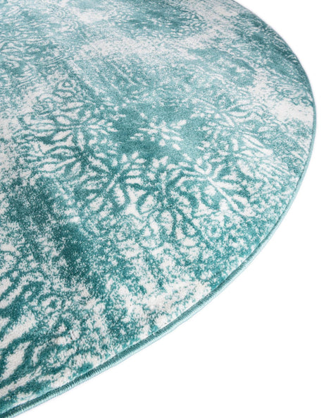 Turquoise 7' 10 x 10' Sofia Oval Area Rug Durable Easy Clean Stain Resistant Unique Carpet for Affordable Interior Home Design for Sale at Rug Engine